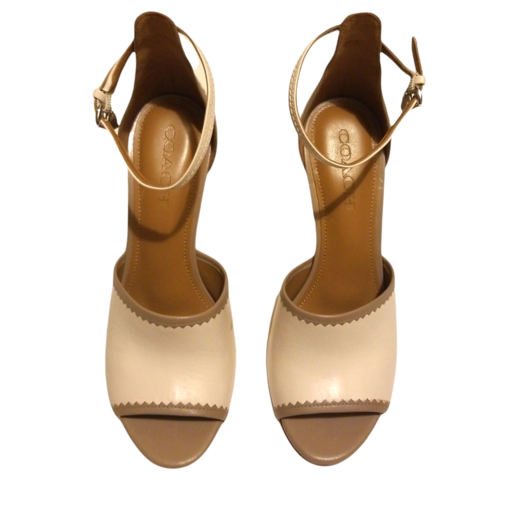 COACH 8.5 Classy peep-toe silhouette Stiletto Chalk/Stone Dual shade